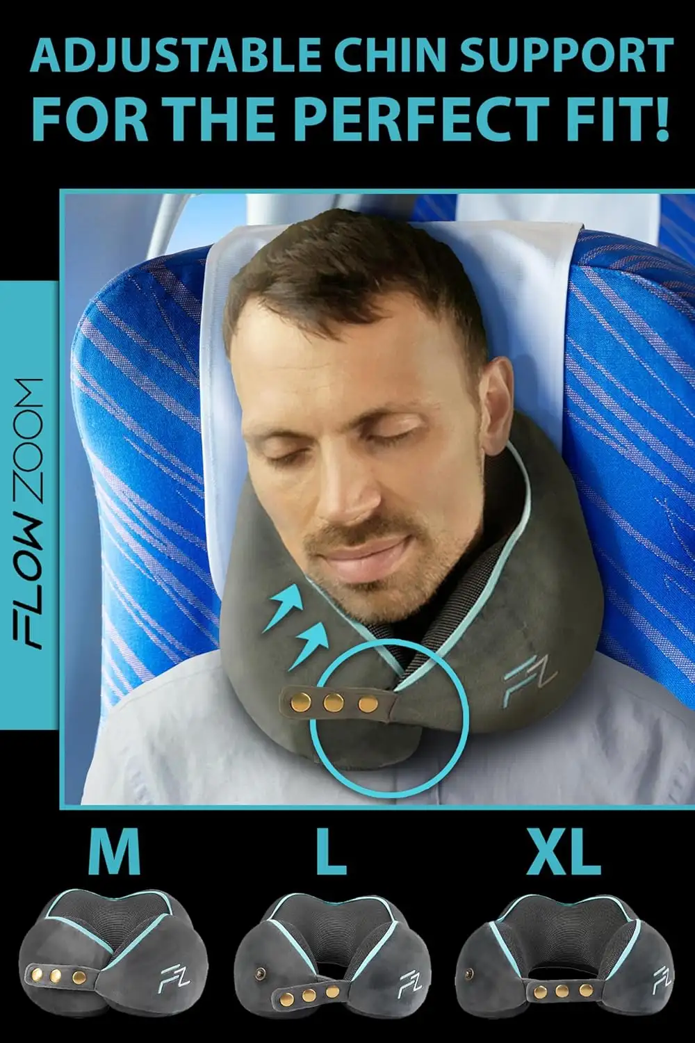 FlowZoom Travel Pillow Memory Foam - Airplane Neck Pillow - 81KvCv9 UL._AC_SL1500_